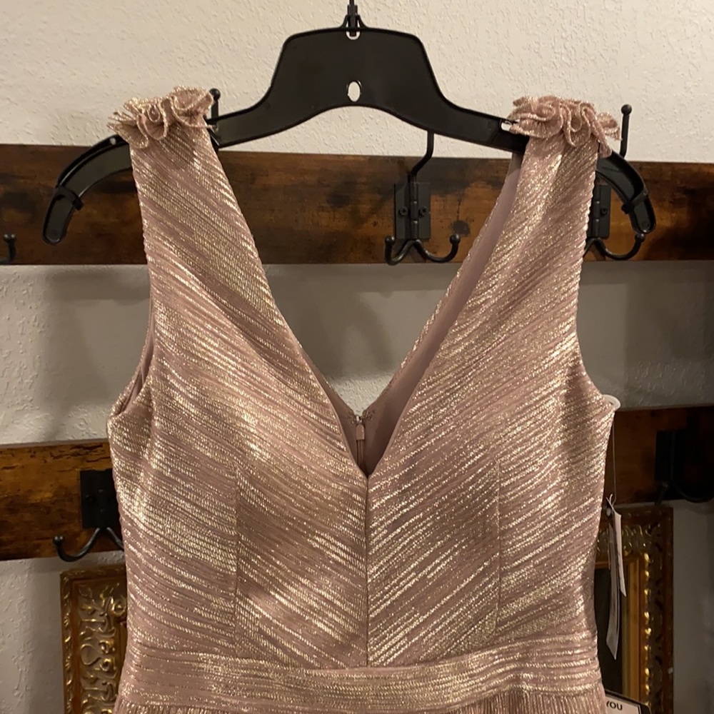 XSCAPE Metallic Ruffle Trim Dress - Picture 6 of 13
